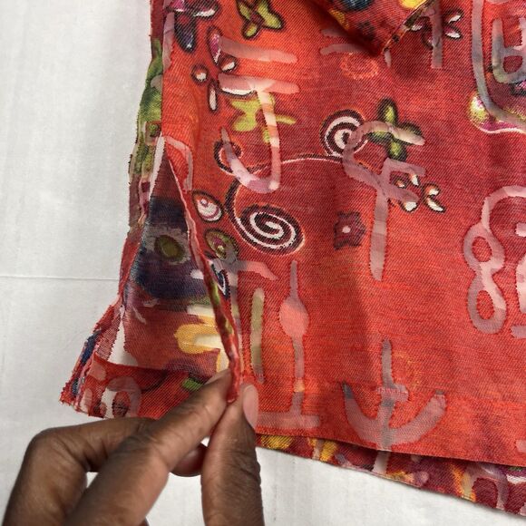 Chicos Art To Wear Button Down Shirt 3/4 Sleeve Eclectic Casual Boho Top 2 LARGE - Picture 3 of 11